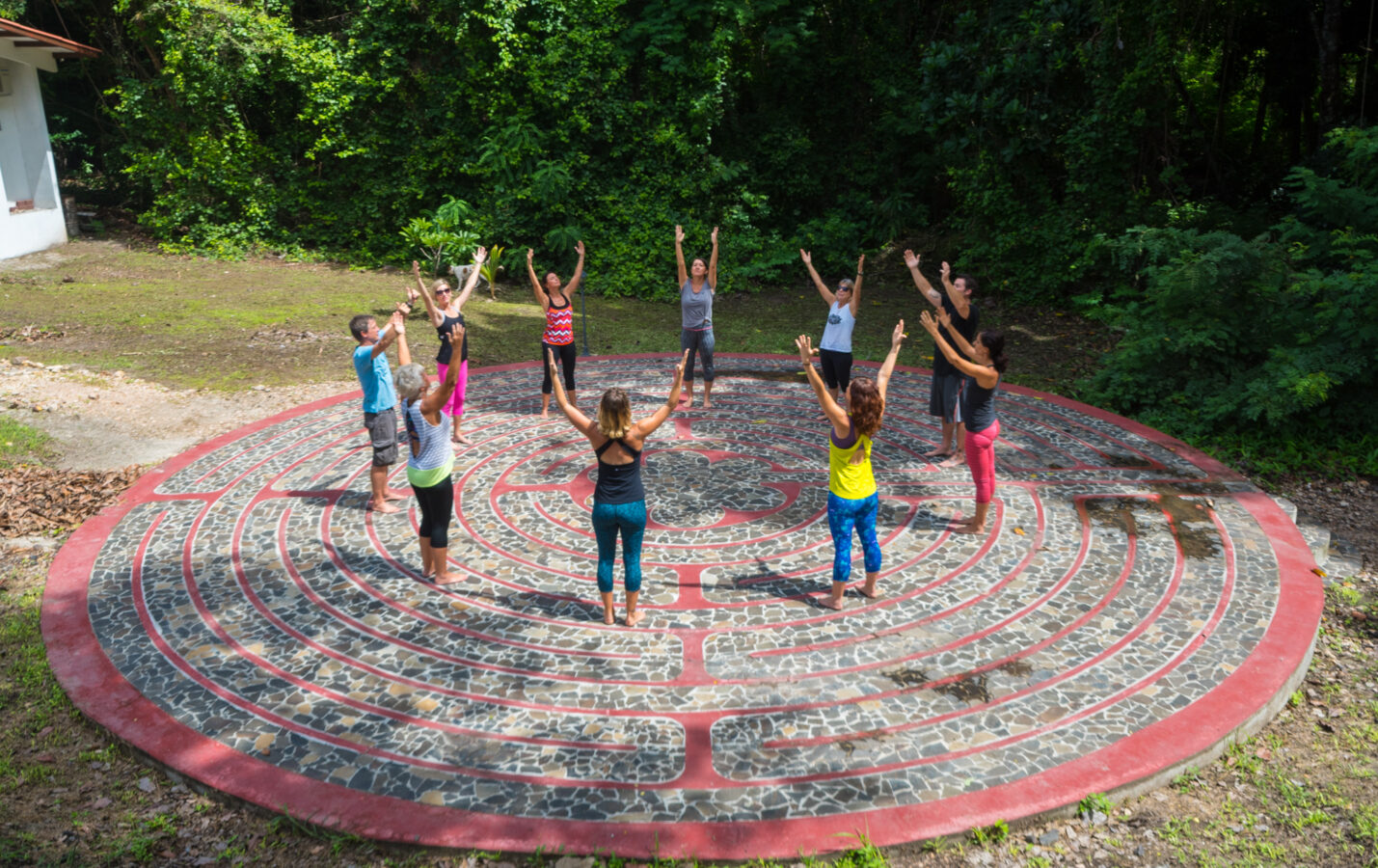 Meditation and Connection on the beautiful labyrinth - a perfect addition for a meditation retreat.