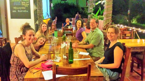Dinner with new friends Yoga Retreat Panama