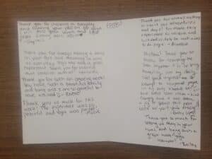 handwritten student testimonials istmo spring break panama 2